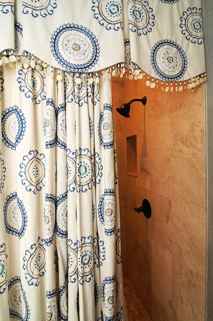 Old World Elegance custom shower curtain designed by Mia Bella Designs, Tampa Bay, Florida, view 9